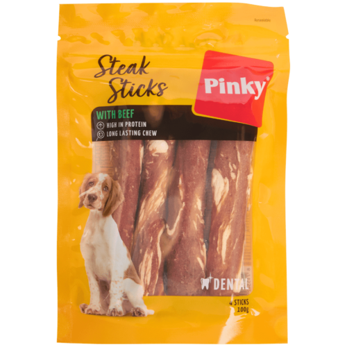 friandises pour chien bâtonnets Boeuf de Pinky Steak Sticks