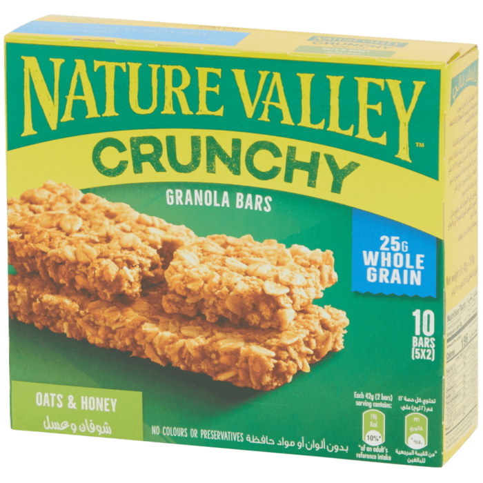 Barres granola nature Valley Avoine et miel 10 pcs